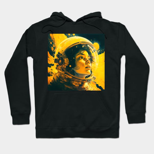 We Are Floating In Space - 26 - Sci-Fi Inspired Retro Artwork Hoodie by saudade